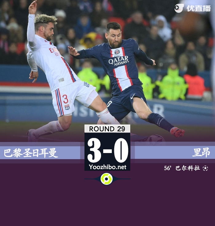 巴黎0-1里昂 <a href=/star-player/zuqiuxg/119.html target=_blank class=infotextkey>梅西</a>哑火巴尔科拉制胜