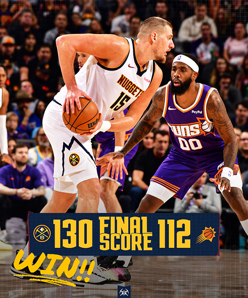 掘金130-112大胜太阳，  <a href=/star-player/lanqiuxg/130.html target=_blank class=infotextkey>约基奇</a>26+9+10，布克24分