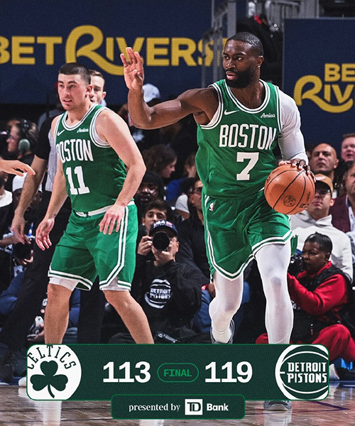 凯尔特人不敌活塞三连败，杰伦-布朗空砍41+6，康宁汉姆25+8